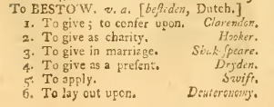 snapshot image of To BESTOW.  (1756)