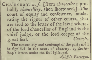 snapshot image of CHANCERY. (1785)