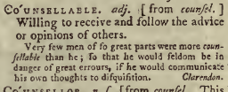 snapshot image of COUNSELLABLE. (1785)