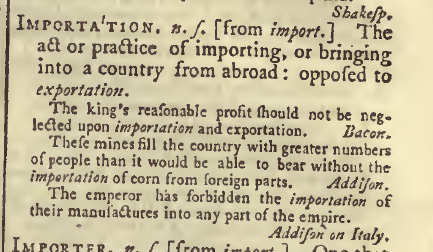snapshot image of IMPORTATION. (1785)