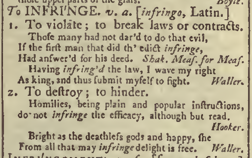 snapshot image of To INFRINGE   (1785)