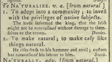 snapshot image of To NATURALIZE.  (1785)