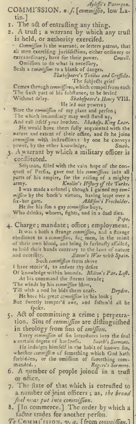 snapshot image of COMMISSION (1785)