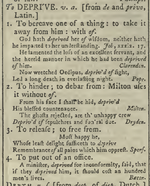 snapshot image of To DEPRIVE (1785)