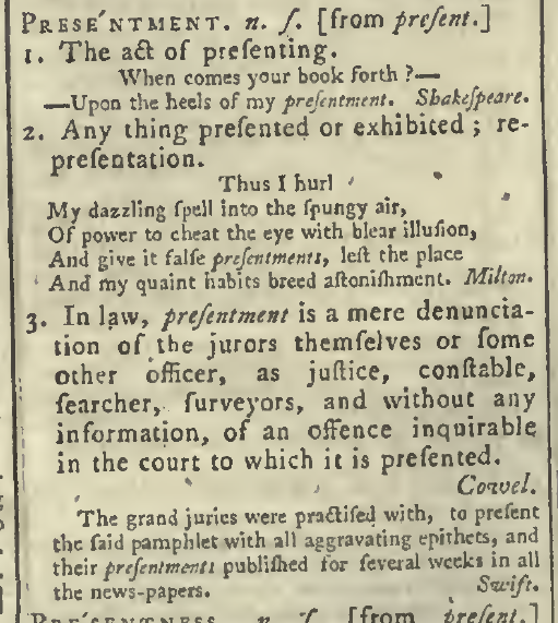 snapshot image of PRESENTMENT (1785)