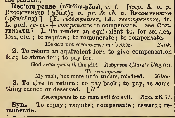 snapshot image of RECOMPENSE.  (1898) 1 of 2